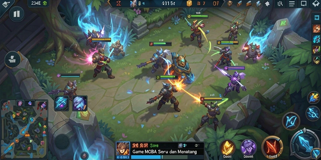 Tampilan gameplay seru dalam 234E yang penuh strategi.
