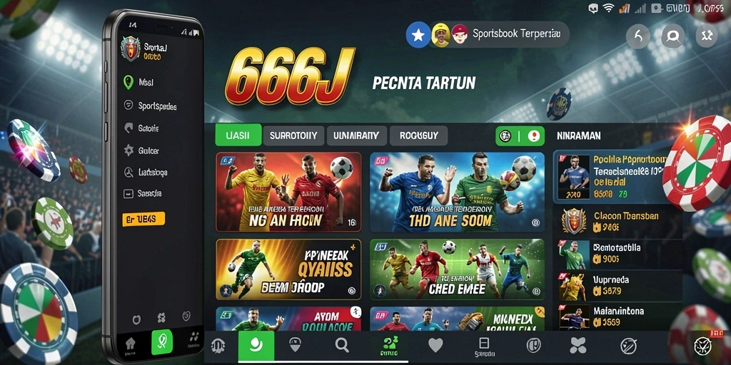 Tampilan screenshot aplikasi 666J dengan fitur taruhan langsung.