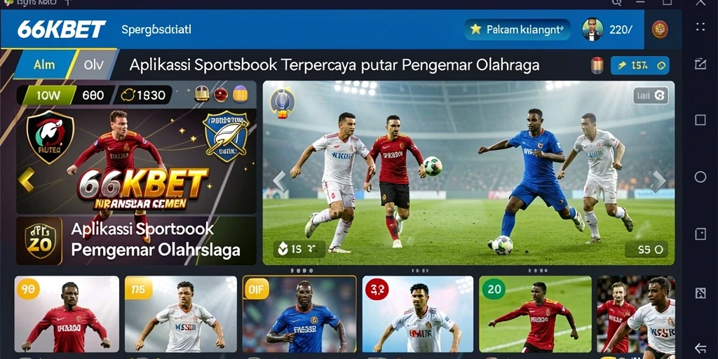Tampilan gameplay mendebarkan dari aplikasi Sportsbook 66KBET.