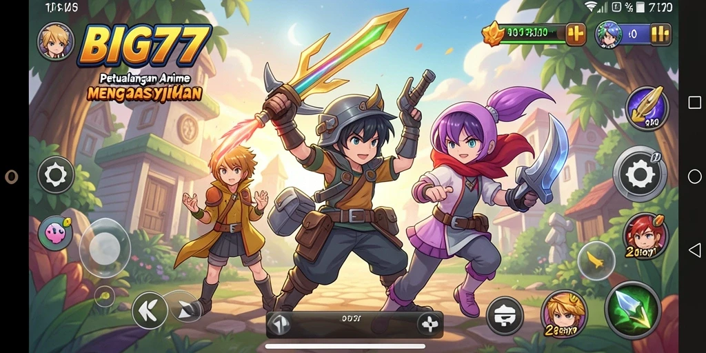 Tampilan screenshot dari BIG77 menampilkan aksi seru dalam dunia anime.