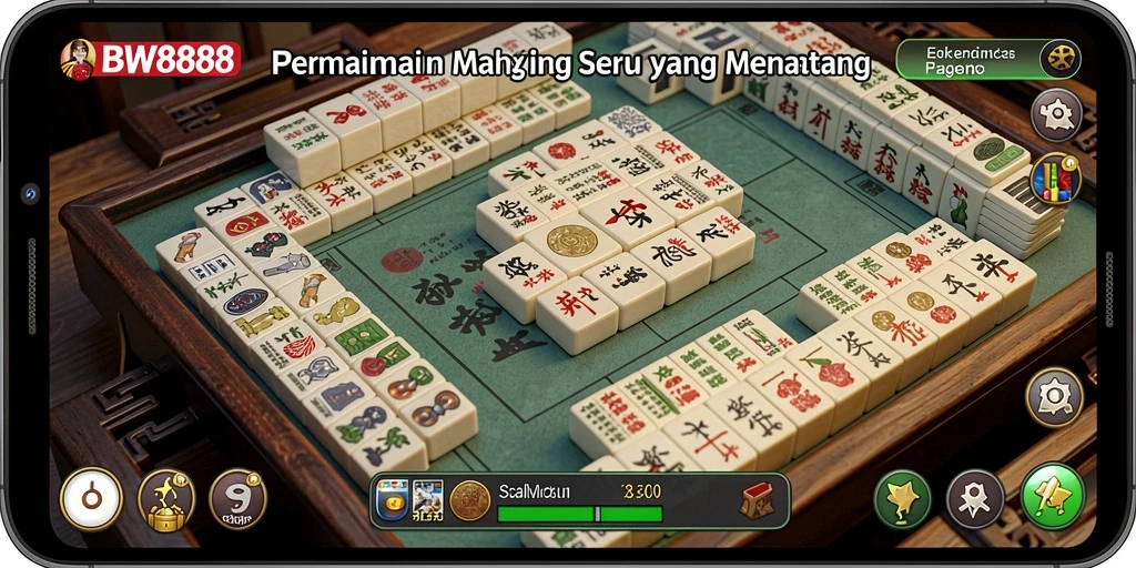 Tampilan gameplay seru dari BW888 yang menonjolkan Mahjong.