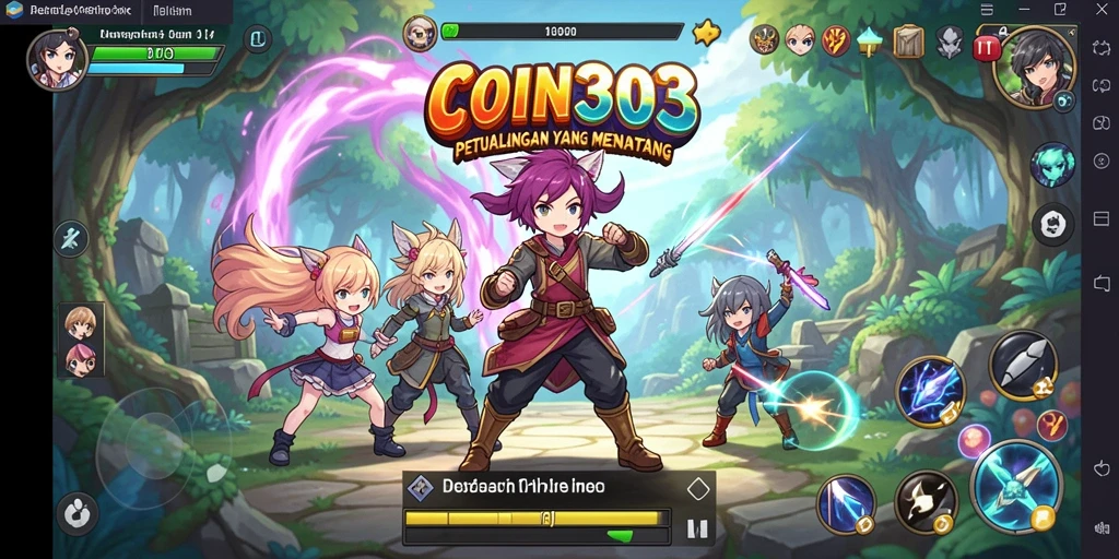 Tampilan gameplay COIN303 dengan karakter Anime yang menarik.