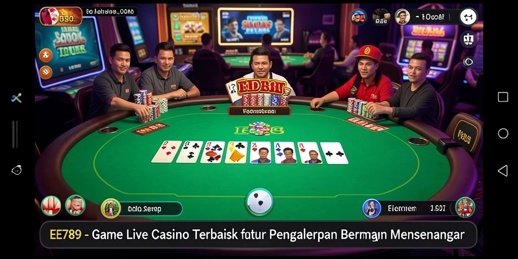 Tampilan gameplay Live Casino yang mendebarkan di EE789.