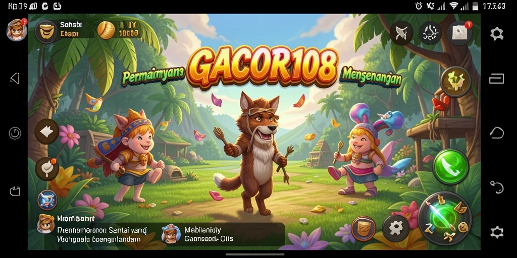 Tangkapan layar GACOR108 menampilkan gameplay yang ceria dan menyenangkan.
