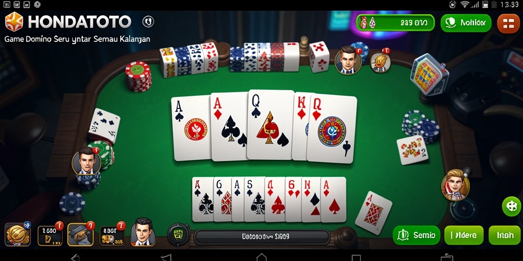 Tampilan gameplay Domino yang menarik di HONDATOTO.