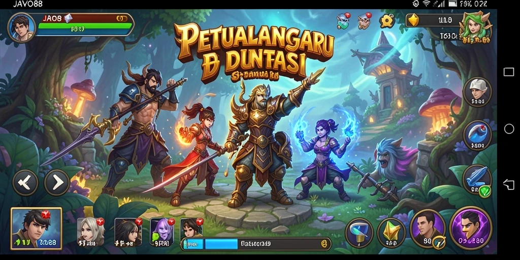 Tangkapan layar utama yang menunjukkan petualangan seru dalam JAVO88.