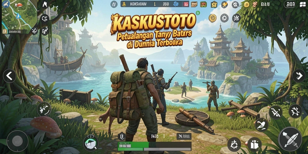 Screenshot gameplay KASKUSTOTO yang menampilkan petualangan mendebarkan di dunia terbuka.