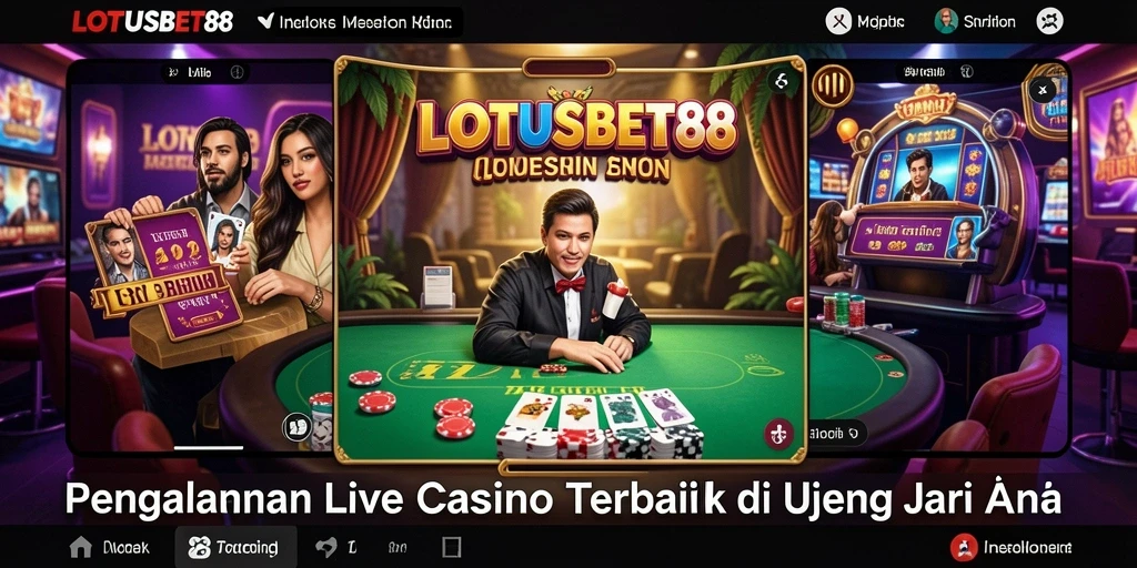 Screenshot menunjukkan suasana permainan Live Casino yang mendebarkan.
