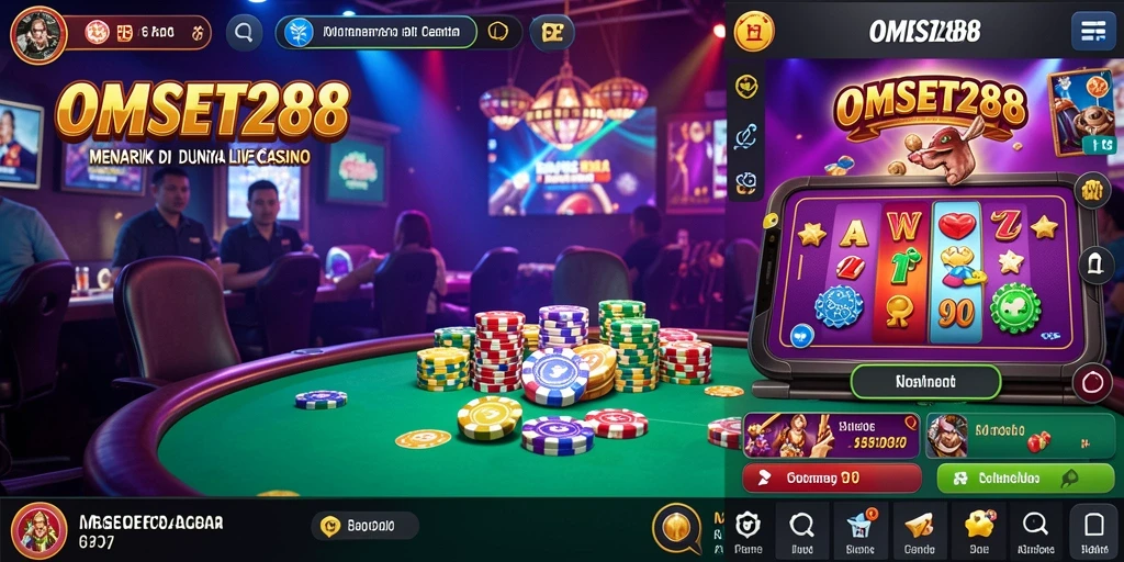 Screenshot gameplay Live Casino OMSET288 dengan dealer profesional.
