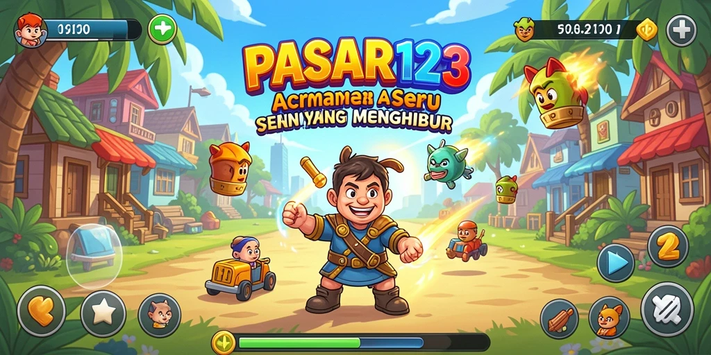 Tangkapan layar PASAR123 menampilkan aksi gameplay Arcade yang penuh warna.