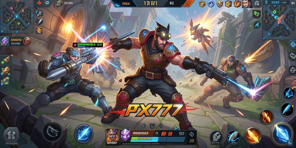 Screenshot gameplay MOBA yang intens dan seru.