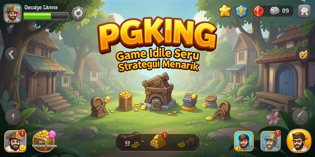 Tampilan gameplay menarik dari PGKING dengan fitur idle yang seru.