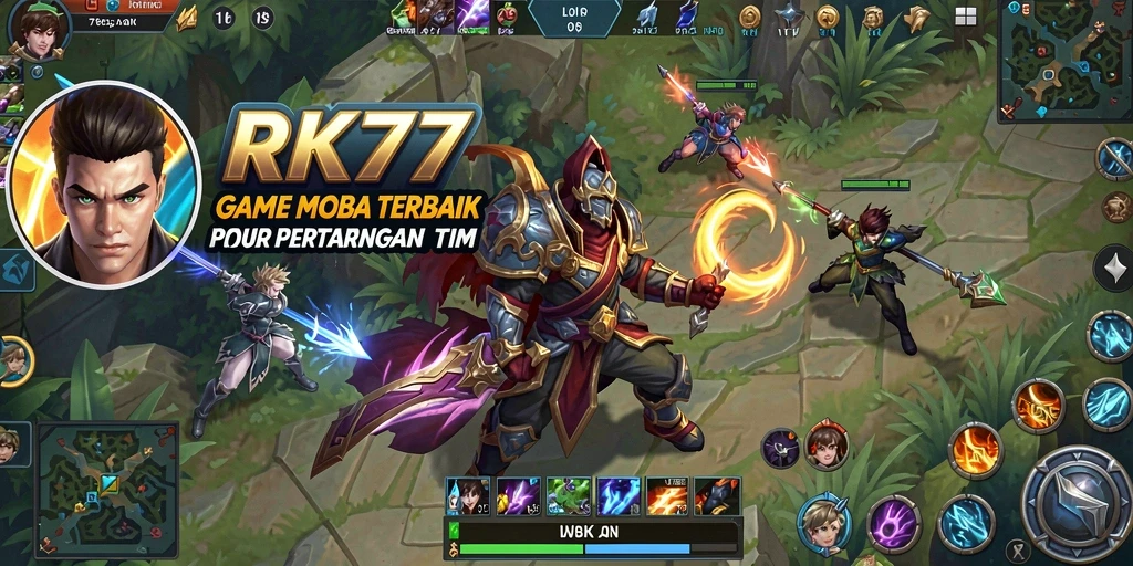 Tampilan gameplay seru dalam pertandingan MOBA.