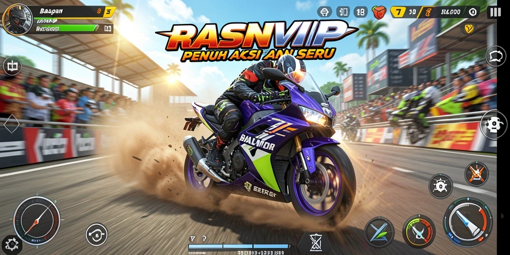 Gameplay balapan motor yang mendebarkan di RSNVIP.