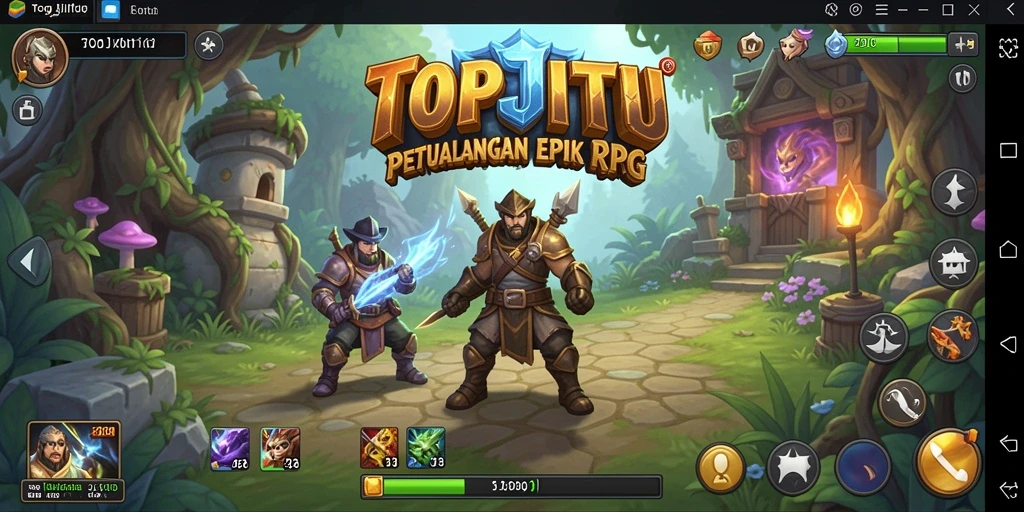 Screenshot menunjukkan aksi seru dalam petualangan RPG di TOPJITU.