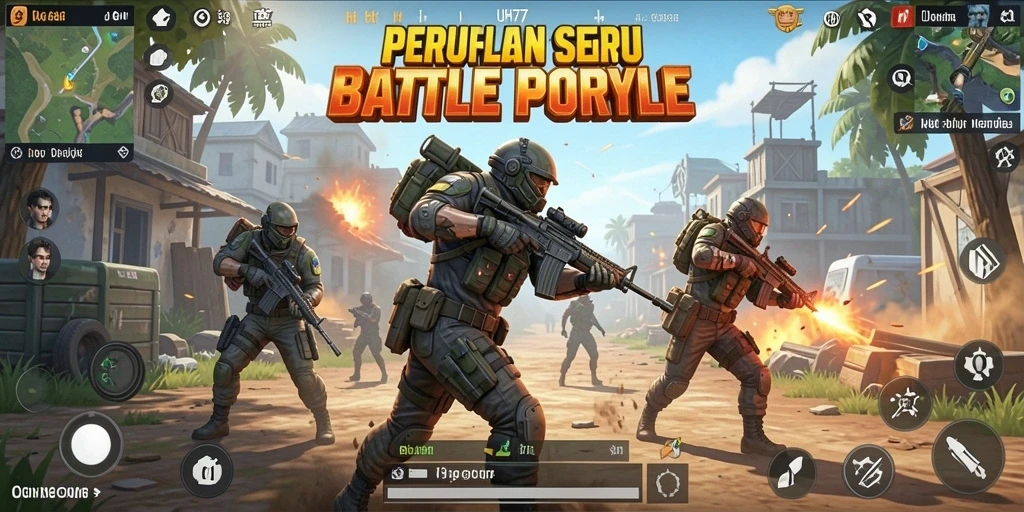 Tangkapan layar UH77 menampilkan aksi seru gameplay Battle Royale.