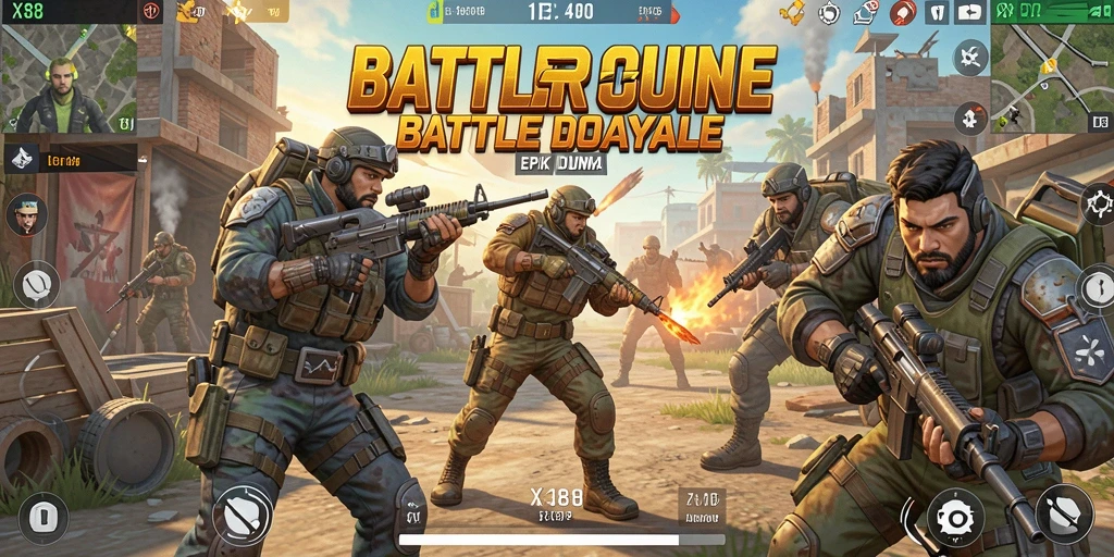 Gameplay X88 yang intens dalam pertarungan Battle Royale.